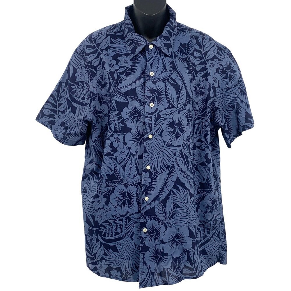 Polo Ralph Lauren Slim Hawaiian Shirt Extra Large XL Short Sleeve Floral EUC